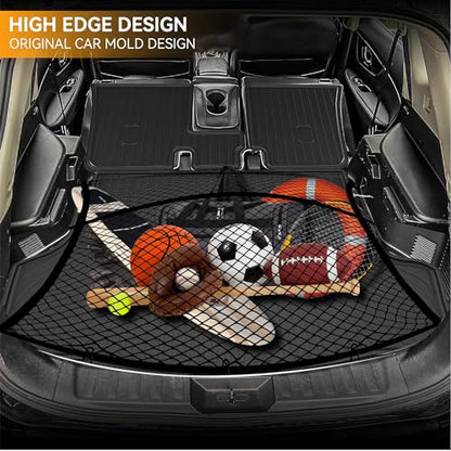 Cargo Mat Compatible with 2014-2020 Nissan Rogue (Not fit Sport Models): Backrest Mats TPE All-Weather Cargo Liner 2017 Rogue Accessories (Trunk Mat+Backrest Mats) - style: 12) for Nissan Rogue 2014-2020 Cargo Liner & Seat Back Mat