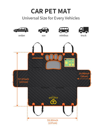 Cudloo Dog Car Seat Cover for Pets 100% Waterproof Seat Cover Anti Tear Dog and Cat Hammock 600D Heavy Duty Scratch Proof Nonslip Pet Seat Covers for Cars, Trucks and SUVs