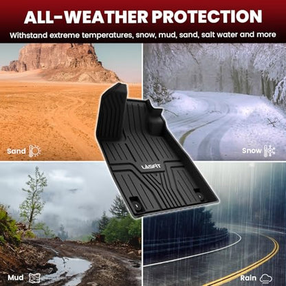 LASFIT Floor Mats & Trunk Mat with Backrest Mat for Honda Pilot 2023-2025 2026, Split & One-Piece Foldable Seating All Weather TPE Floor Liners 1st & 2nd & 3rd Row & Cargo Mat with Seatback Mat, Black - style: 5）For Honda Pilot | ‎2023-2026 | Combo Set
