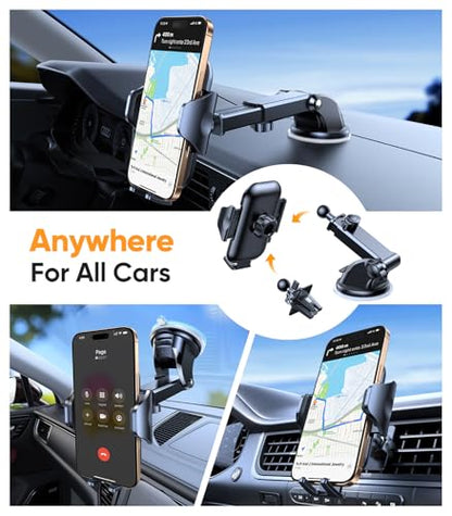 VICSEED Dark Blue Phone Holders for Your Car [Upgraded True Military-Grade Strongest Suction] Cell Phone Mount for Car Dashboard Windshield Vent Truck Boat Stand Adjustable for iPhone Android - color: Dark Blue