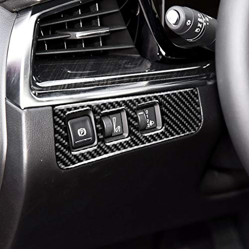 NVCNX Carbon Fiber Compatible with Cadillac XT6 2020-2025 / XT5 2017-2025 2018 2019 2020 2021 2022 2023 2024 Accessories Car Electronic Handbrake Button Panel Cover Interior Trim Black -B - color: Electronic Handbrake Button Panel - B