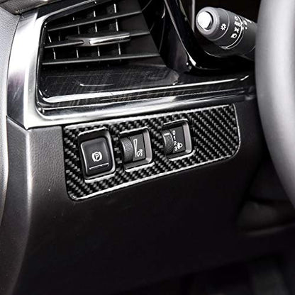 NVCNX Carbon Fiber Compatible with Cadillac XT6 2020-2025 / XT5 2017-2025 2018 2019 2020 2021 2022 2023 2024 Accessories Car Electronic Handbrake Button Panel Cover Interior Trim Black -B - color: Electronic Handbrake Button Panel - B