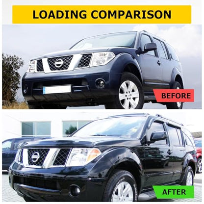 4pcs Side Wind Deflector fit for 2005-2012 Nissan Pathfinder,Out-Channel Tape On Sun Rain Guards, Dark Smoke Nice Looking Window Visor 94512 - size: 2005-2012 Pathfinder