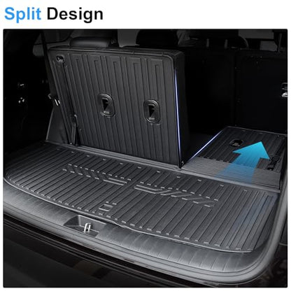 Cargo Mat for 2020-2025 Hyundai Palisade, All Weather TPE Rear Cargo Liner with Seat Back Cover for Hyundai Palisade Accessories (Include Lower Trunk Mat) - size: Fo Hyundai Palisade Cargo Mats 2020-2025
