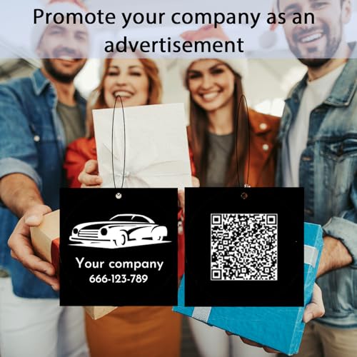 100Pcs Bulk Custom Logo Car Air Freshener, Wholesale Personalized Double Sided Car Air Fresheners, Printed Commercial Logo/Photo with Scented Air Freshener(100 Square) - color: 100 Pcs - Square