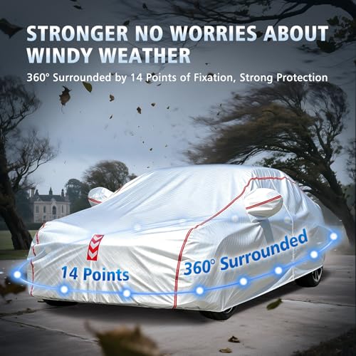 Car Cover, 360 Underbody Wrap Design, All-Weather Waterproof, Suitable for Sedans, Vehicle Body Length 194-208 in - size: 1（Sdean-A3）