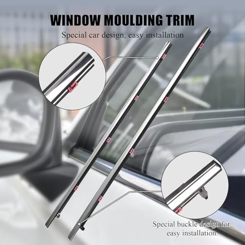 ItranMc Window Molding Trim for 2013-2018 Honda Accord,4-Door Sedan,Chrome Outer Door Weatherstrip Window Seal Belt,Replace#72410-T2A-A01 72450-T2A-A01 72910-T2A-A01 72950-T2A-A01 - style: Accord 2013-2018