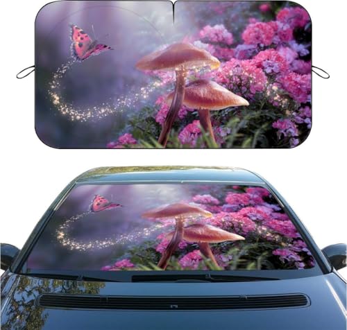 Magical Butterfly Car Windshield Sun Shade, Foldable Reflective Sunshade for Front Window, UV & Heat Blocking, Car Interior Protector, Universal Fit for SUV Sedan Truck, 59" x 31.5" - color: color 5