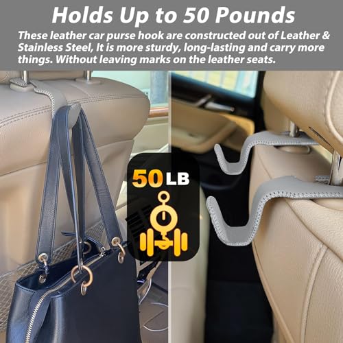 Car Purse Hook, Headrest Hooks for Car Bag Hooks Seat Hooks Holder Car Accessories Interior, 2 Pack Grey - color: Gray
