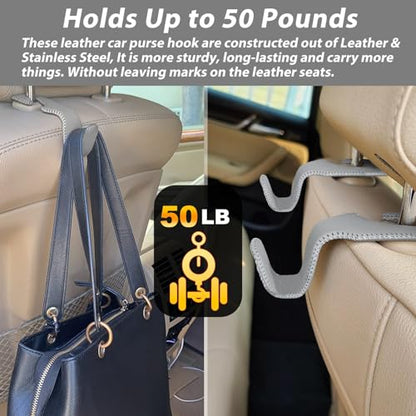 Car Purse Hook, Headrest Hooks for Car Bag Hooks Seat Hooks Holder Car Accessories Interior, 2 Pack Grey - color: Gray