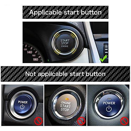 AIRSPEED Carbon Fiber Car Engine Start Button Sticker for Lexus IS250 IS200 IS300 ES350 ES330 GS350 GS300 NX300 NX200T RX350 RX300 LX RC (Black) - color: Black Without Hole