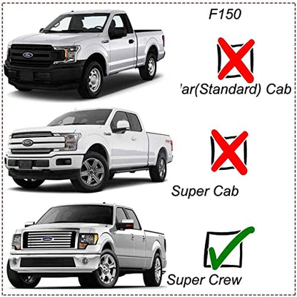 94975Y Chrome Side Window Visor Wind Vent Deflector,4pcs Outside Mount Style Sun Rain Guards for 2015-2022 Ford F150/F250/F350 Super Duty Crew(Supercrew) cab - size: 4pcs 15-20 Crew Cab(chrome)