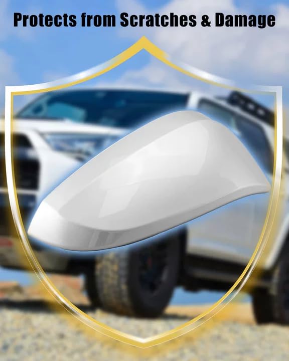Mirror Cover Cap Right Passenger Side Fit for Toyota 4RUNNER 2013-2023 Fit for RAV4 SE XLE LTD 2013-2018 HV 2016 for Models Without a Side Camera Only, Silver 1D6 - size: Right Side