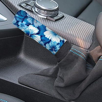 Jeiento Blue Hibiscus Flower Car Gear Shift Knob Cover Set, Car Gear Shift Knob Cover Hand Brake Cover for Women, Car Accessories Gifts, Green - color: Blue Hibiscus Flower