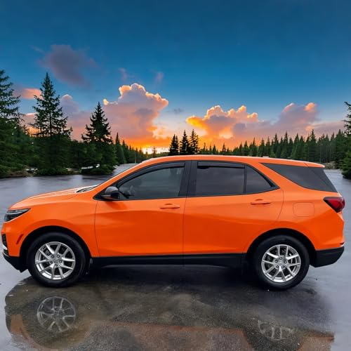 in-Channel Window Visors Vent Deflectors Compatible with Chevrolet Equinox 2018-2024 Window Rain Guards Sun Shades Dark Smoke 4pcs - size: For Chevrolet Equinox 2018-2024