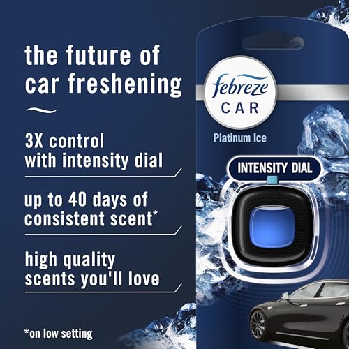 Febreze Car Air Freshener Vent Clip Platinum Ice Scent, .07 oz. Car Vent Clip, 2 Count