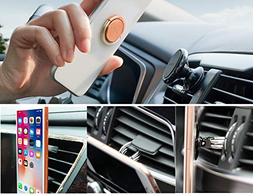 AirFly Phone Finger Ring Holder, 4 in 1, Universal Metal Phone Ring, Table Stand Kickstand, Car Vent Mount, Finger Grip Compatible All Smartphones (Rose Ring) - size: Rose Ring
