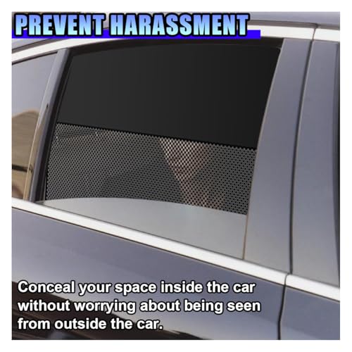 ZIMISI Car Window Shades, Magnetic Side Window Sun Shade Curtain, Half Blackout & Half See-Through UV Protection & Heat Blocking Car Window Screen, Vehicle Sun Shades for Driver Passenger (4PCS) - size: Front and Rear Windows