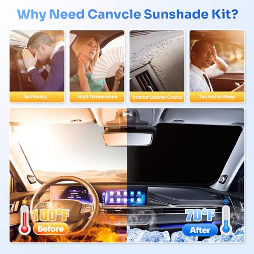 Canvcle Window Shades for 2016-2022 BMW X1 F48 Accessories Windshield Sun Shade Side Rear Window Cover Sunshade Sun Visor Shield Privacy Protection for Camping Keep Vehicle Cool Black 10PCS - size: BMW X1 F48 2016-2022