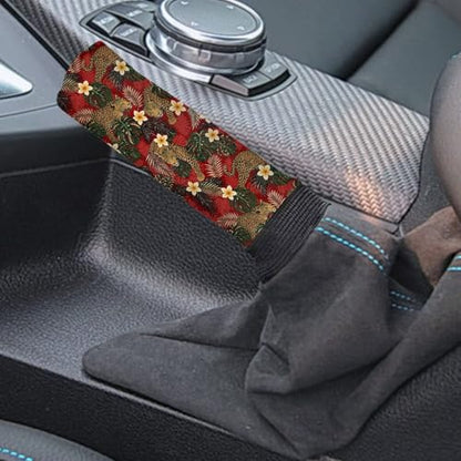 Jeiento Brown Cheetah Car Interior Accessiores for Men Women Capybara Leopard Auto Gear Shift Knob Cover + Handbrake Cover Set Non-Slip Soft Fit Most Cars Sedan SUV Van Truck,Capybara Lover - color: Brown Leopard Tropical Flower
