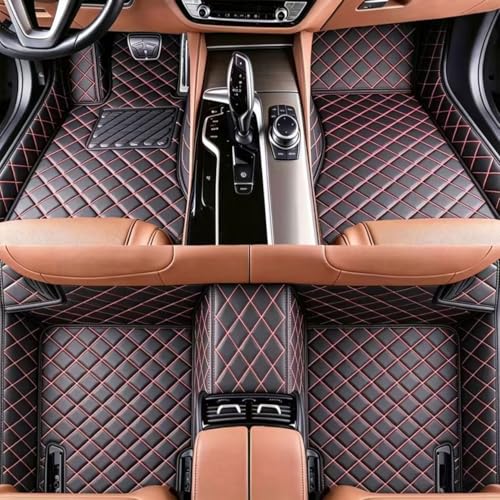 Custom Personalized Floor Mats for Cars, Luxury Full Coverage All Weather Car Mats, Anti-Slip Car Mat Set, Customize Floor Mat for 99% of Sedan, Trucks SUV (Black red) - color: Black red