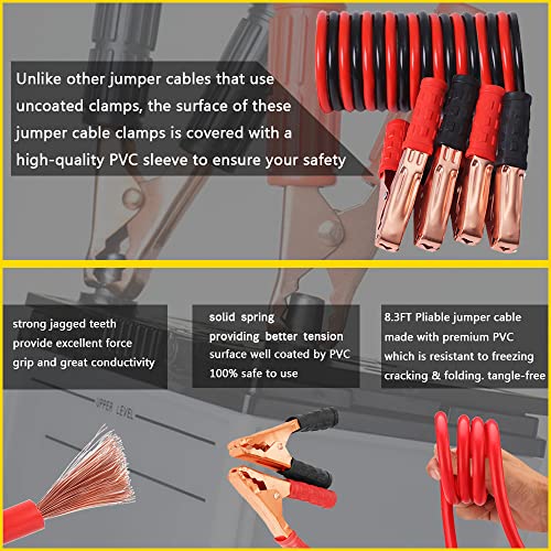LIANXIN Roadside Car Emergency Kit- Car Safety Kit,Car Kits Emergency,High Power Car Vacuum,Jumper Cable Kits,Reflective Warning Triangle,Car Emergency Kit - color: White