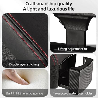 JEYODA Car Armrest Box with Cup Holder Car Central Liftable Armres Storage Organizer Box Arm Rest，Car Seat Gap Filler Organizer (Brwon) - color: Brwon