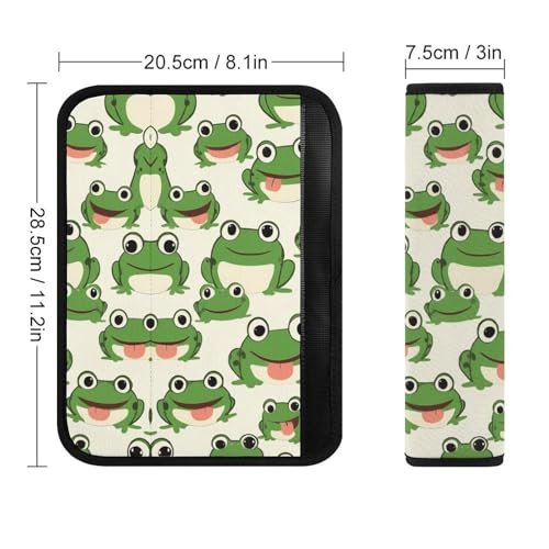 Comfortable Cushion Pad Car Shoulder Strap Harness Pad, Cute Frog 2PCS Car Belt Covers - color: Color357