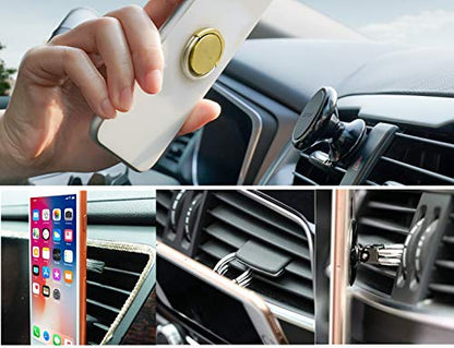 AirFly Phone Finger Ring Holder, 4 in 1, Universal Metal Phone Ring, Table Stand Kickstand, Car Vent Mount, Finger Grip Compatible All Smartphones (Gold Ring) - size: Gold Ring