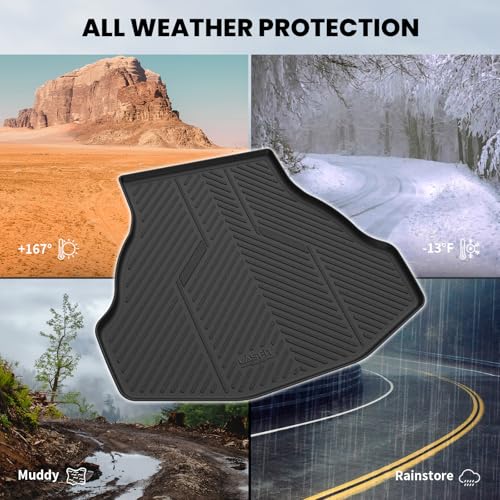 LASFIT Trunk Mat for Honda Accord 2017 2016 2015 2014 2013 Sedan Only, All Weather Custom Fit TPE Cargo Mat Trunk Tray Cargo Tray, Black (Not for Coupe & Hybrid) - style: 3）For Honda Accord | 2013-2017 | Trunk Mat