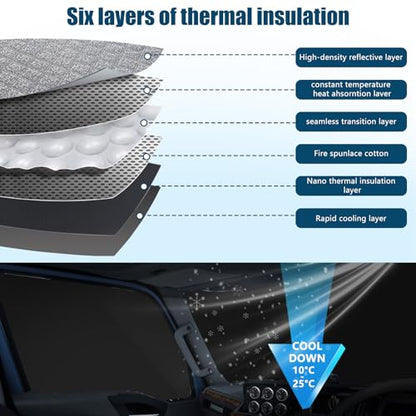 Side Window Sun Shade for International Lonestar LT MV Series 2018-2026, Custom Fit 210T Reflective Sunshade for Semi Truck, 6-Layer Heat Insulation Privacy Protector,2PCS - size: International Lonestar / LT / MV Series 2018-2026