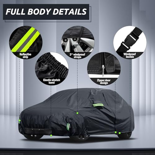 Migaven 6 Layers Car Cover Custom Fit for Model Y Car Cover 2020-2024 Waterproof Full Exterior Cover Rain Snow Protection with Charging Port Ventilated Mesh Door Zipper - size: 6layer for Model Y