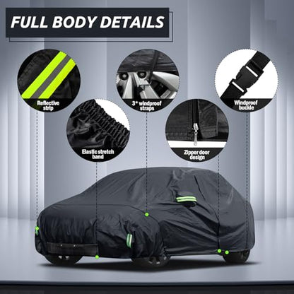 Migaven 6 Layers Car Cover Custom Fit for Model Y Car Cover 2020-2024 Waterproof Full Exterior Cover Rain Snow Protection with Charging Port Ventilated Mesh Door Zipper - size: 6layer for Model Y
