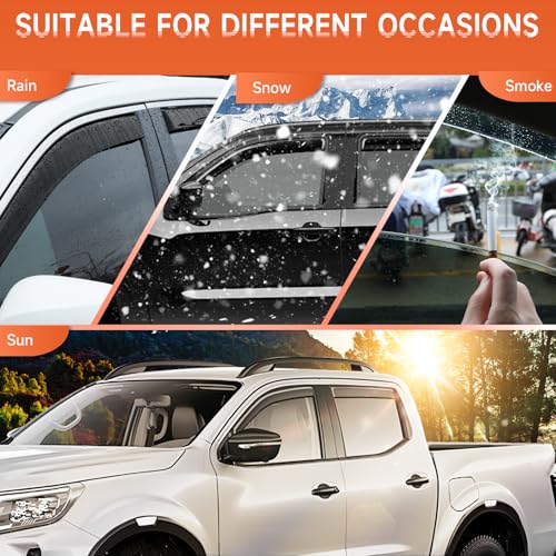 in-Channel Rain Guards Compatible with Nissan Frontier Crew Cab 2022 2023 2024 2025 2026, Durable Side Windows Visor Wind Deflectors 2022-2026 Frontier Rain Guard 4 PCS - size: 2022-2025 Nissan Frontier Crew Cab (In-Channel)