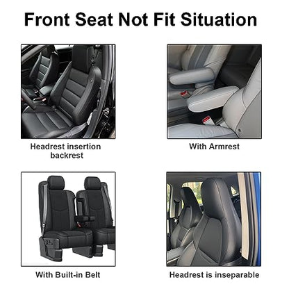 2PCS Car Seat Covers for Front Seats, Breathable Waterproof Polyester Split Automotive Cushion Cover, Vehicle Seat Protectors Driver Interior Accessories Universal for Most Cars, SUV (Pink/Front)
