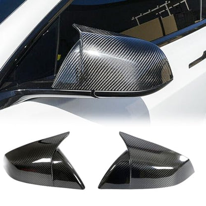 MCARCAR KIT Dry Carbon Fiber Mirror Cover Caps for Tesla Model S 2021-2023 Add-on Side Rearview Mirror Caps Car Exterior Accessories Factory Outlet