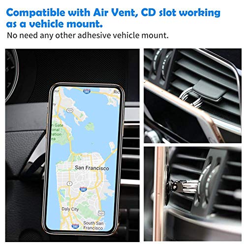 AirFly Phone Finger Ring Holder, 4 in 1, Universal Metal Phone Ring, Table Stand Kickstand, Car Vent Mount, Finger Grip Compatible All Smartphones (Rose) - size: Rose Universal