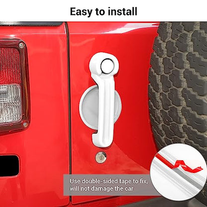 Exterior Door Handle Cover Tailgate Handle Cover Recess Guard Compatible with 2007-2017 Jeep Wrangler JK JKU Sports Sahara Freedom Rubicon Unlimited, White, 15PCs - color: White