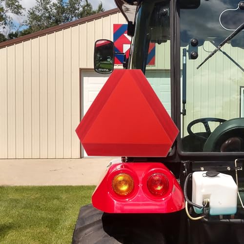 Reflective Triangle Sign Slow Moving Vehicle Warning Board Car Reflector Red Triangle Safety Sign for Trucks and Golf Carts Nighttime Visibility