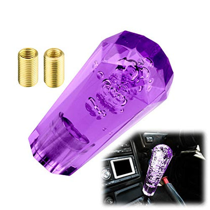 EZAUTO WRAP Shift Knob Stick Crystal Transparent Bubble Purple Throw Gear Shifter 10cm - color: Purple, size: 10cm