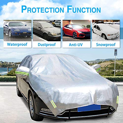 Half Car Cover All Weather Car Body Cover Sunshade Cover Snow Cover Waterproof Snowproof Universal 210D Oxford Fabric (Fit MPV/SUV Length 185'' to 195'') - size: Fit Mpv/Suv Length 185'' to 195''