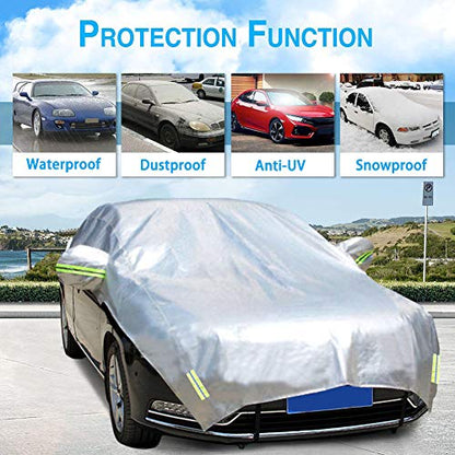 Half Car Cover All Weather Car Body Cover Sunshade Cover Snow Cover Waterproof Snowproof Universal 210D Oxford Fabric (Fit MPV/SUV Length 185'' to 195'') - size: Fit Mpv/Suv Length 185'' to 195''