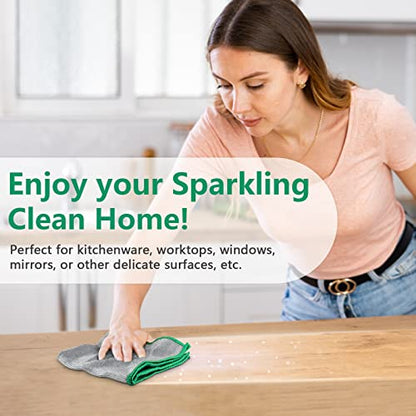 Glass Polishing Cloth Streak Free Miracle Cleaning Cloth Lint Free Microfiber Cleaning Rags for Glasses Kitchen Dish Mirrors Easy Clean, Pack of 6, 12" x 12" - color: Sliver, Pack of 6