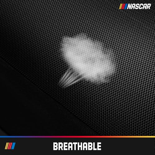 NASCAR Car Seat Covers, Red Leather and Mesh Seat Covers, Universal Fit Front Seat Covers for Cars with Airbag-Compatible Design, Durable Racing-Inspired Car Interior for Cars, Trucks & SUVs - color: Red