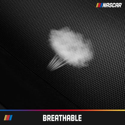 NASCAR Car Seat Covers, Red Leather and Mesh Seat Covers, Universal Fit Front Seat Covers for Cars with Airbag-Compatible Design, Durable Racing-Inspired Car Interior for Cars, Trucks & SUVs - color: Red