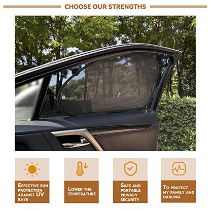 2 Pack Universal Car Window Shade for Baby, Kids, and Pets - Side Sun Visor, UV Rays Protection - Perfect for Van, SUV