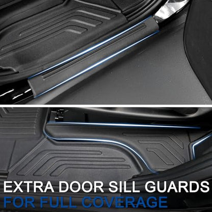 Floor Mats Set for 2021-2025 2026 Chevrolet Chevy Tahoe/GMC Yukon 7 Seat Bucket Seat Accessories(Not for Yukon XL), All Weather TPE Cargo Mat Liner Backrest Mat Door Sill Protectors - style: Floor Mats Set