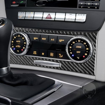 NVCNX Carbon Fiber Compatible with Mercedes-Benz C-Class W204 C250 C300 C350 C63 AMG 2012 2013 2014 Sedan / 2012-2015 Coupe Accessories Dash AC Control Panel Cover Sticker Decal Interior Trim A 1PC - color: Dash Ac Climate Control Panel Trim a - for 2012+