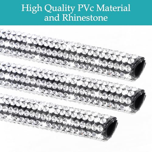 10 Pcs Bling Car Vent Outlet Trim Bling Car Accessories for Women Interior Rhinestone Cars Air Conditioner Vent Decoration Strip Glitter Cars Decorations for Women