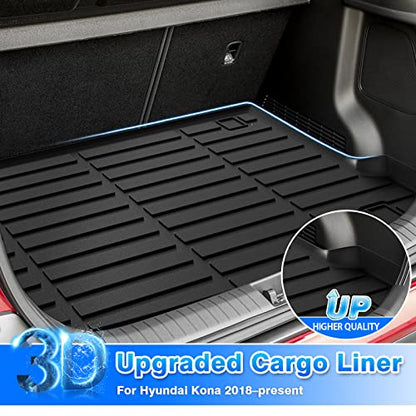 Cartist Cargo Liner Fits for Hyundai Kona 2018-2023/Kona N 2022-2023/Kona Electric 2019-2023, All Weather Rear Cargo Trunk Mat for Kona Accessories - size: 8)Hyundai Kona【2018-2023】